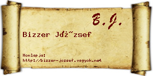 Bizzer József névjegykártya